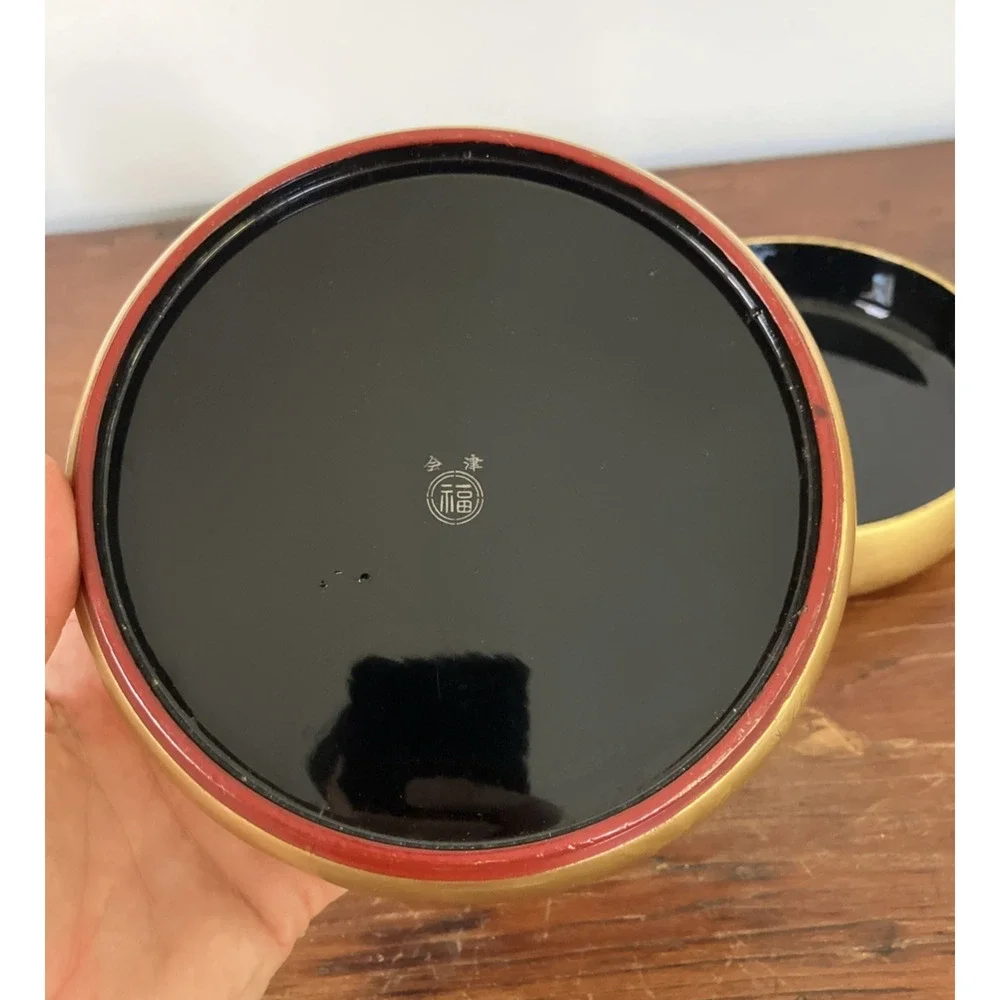 Japanese Stacking Lacquerware Bowls Containers Bento Boxes Tea Ceremony Gold